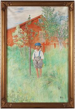 Carl Larsson, "Esbjörn vid sitt ägandes äppelträd / Esbjörn, unghink".