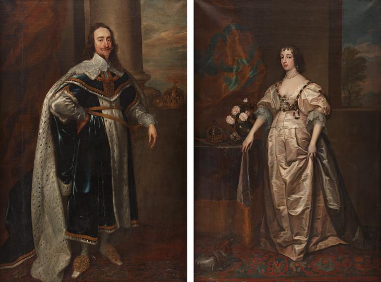 Antonis van Dyck Hans efterföljd, Kung Karl I av England (1600-1649) & drottning Henrietta Maria av England (1609-1669).