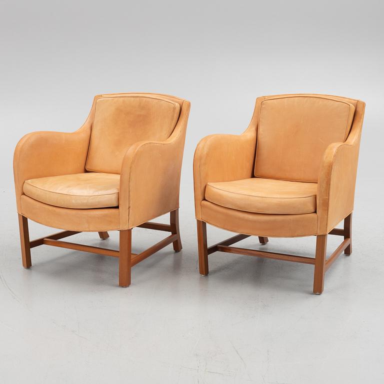 Kaare Klint & Edvard Kindt-Larsen, a pair of model "Mix 4396" armchairs, Rud Rasmussen, Demark.