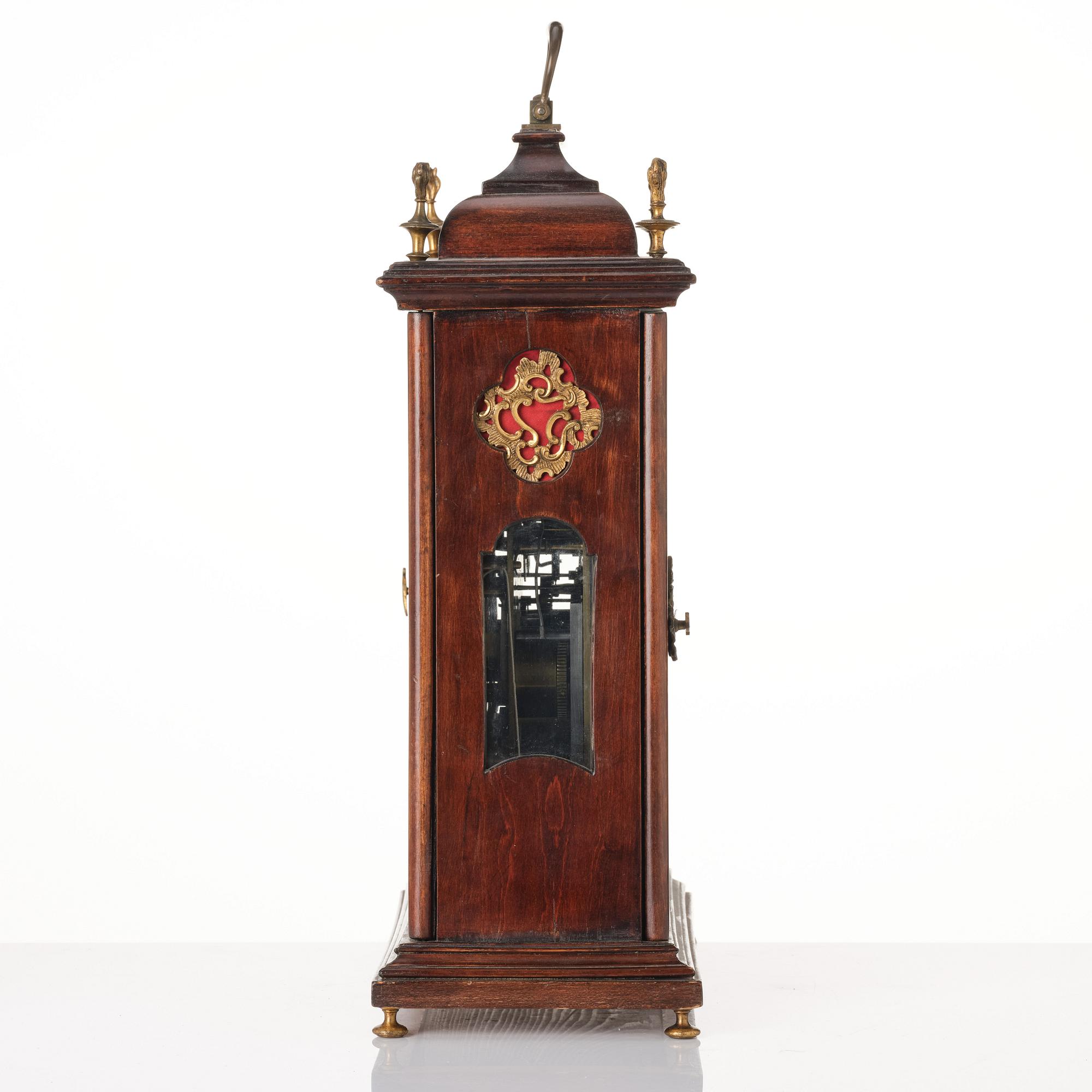 A Prague rococo bracket clock 'Stockuhr' signed Simon Schreiblmeyr, later part of the 18th century.