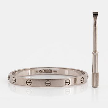 A Cartier "Love" bracelet in 18K white gold.