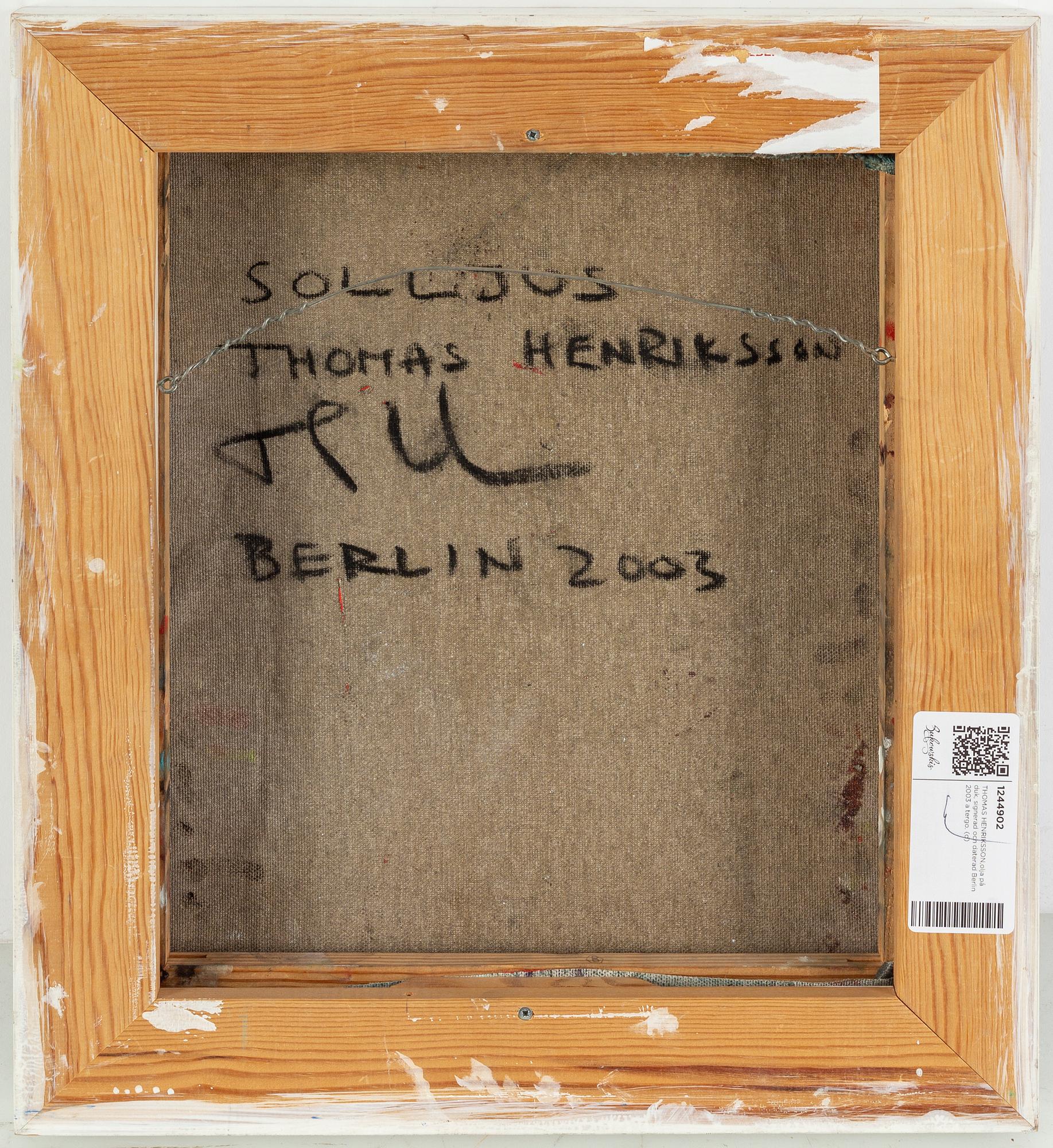 THOMAS HENRIKSSON, oil on cabvas, signed and dated Berlin 2003 verso.
