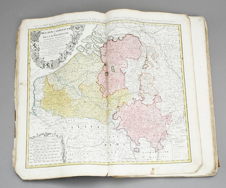 ATLAS, 30 kartor, Compendiarius qvinqvaginta Selectarvm tabularum geographicarum Homanni, Nürnberg 1748.