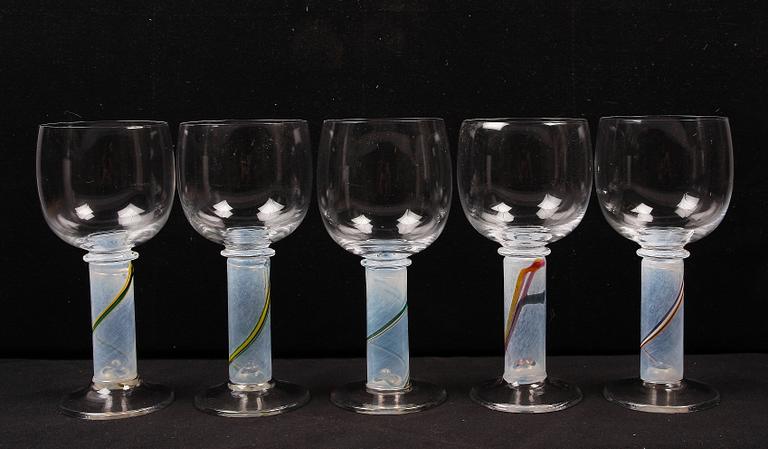 POKALGLAS, 5 st samt VAS, Gunnar Cyrén, Orrefors.