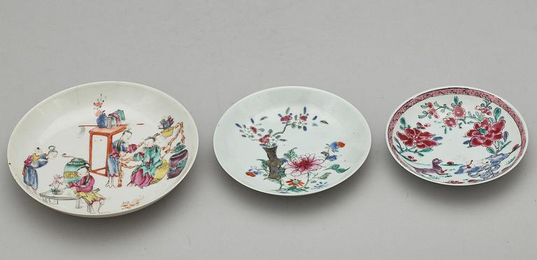 KOPPAR, 5 st samt FAT, 3 st, porslin, Kina, 1700-tal.