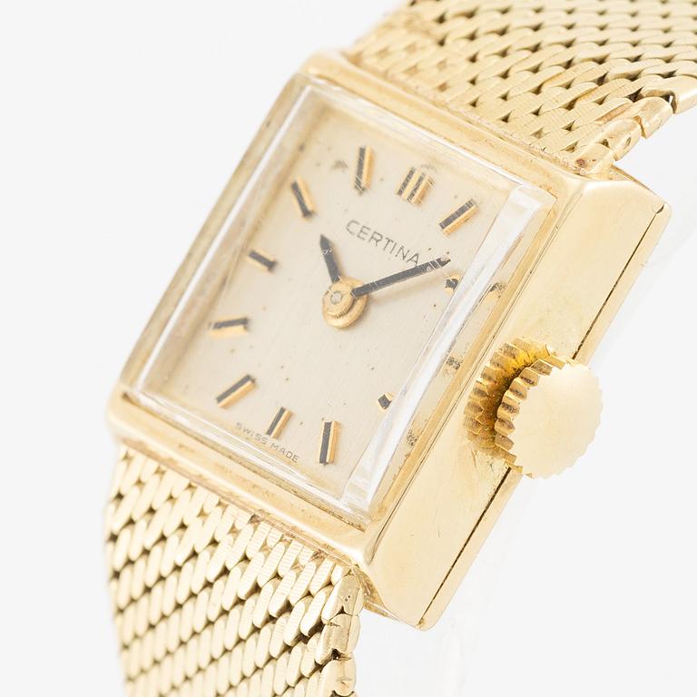 Certina, wristwatch, 14K gold, 15 mm.