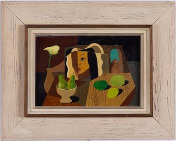 Eric Cederberg, Komposition med kvinnoansikte, frukter och kalla.