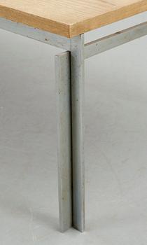 A Paul Kjaerholm steel and oak coffee table "PK-59", E Kold Christensen, Denmark.