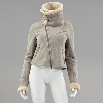 A sheepskin jacket by Ralph Lauren.