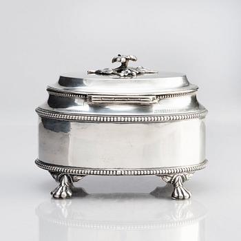 A Swedish Gustavian silver sugar-box, mark of Johan Malmstedt, Göteborg 1793.