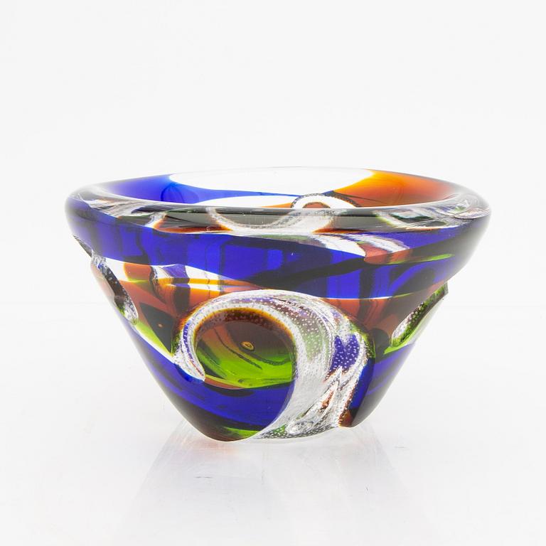 Vicke Lindstrand, a signed glass bowl Kosta.