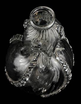 KLUCKFLASKA, glas, 1700-tal.