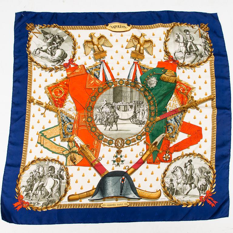 HERMÈS Two Silk Scarfs.