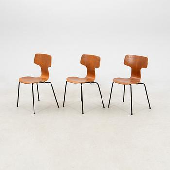 Arne Jacobsen, stolar 6 st "T-stolen" modell 3103 Fritz Hansen 1968.