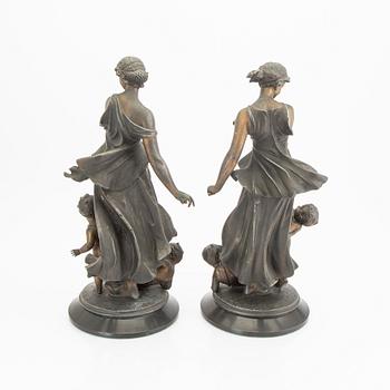 A pair of metal decorative sculpture 20th century.