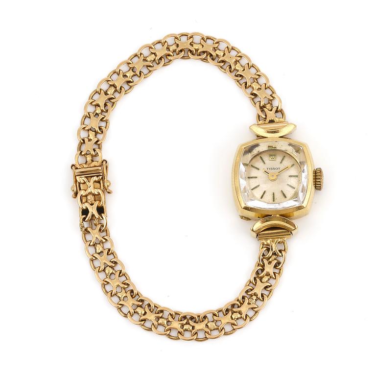 ARMBANDSUR, Tissot, Schweiz, armbandet 18K guld Ädelsmycken, Stockholm, 1958. Vikt ca 17,06 g.