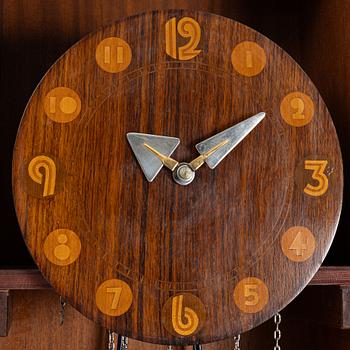 Floor clock, possibly Mjölby Intarsia. 1930s.