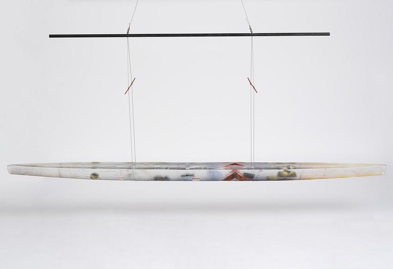 Bertil Vallien, a monumental sand cast glass sculpture of a boat, Kosta Boda, Sweden, 21st century.