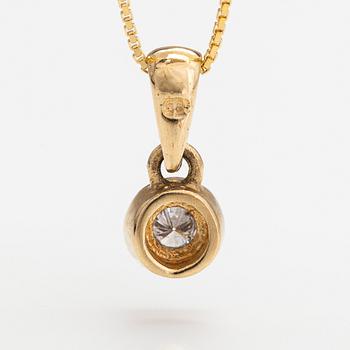 Kaulakoru, 14K kultaa, timantti n. 0.10 ct.