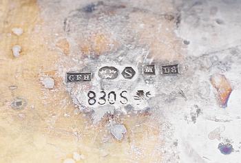 KAFFESERVIS, 3 delar, silver, rokokostil, 1930. Total vikt ca 1196 g.