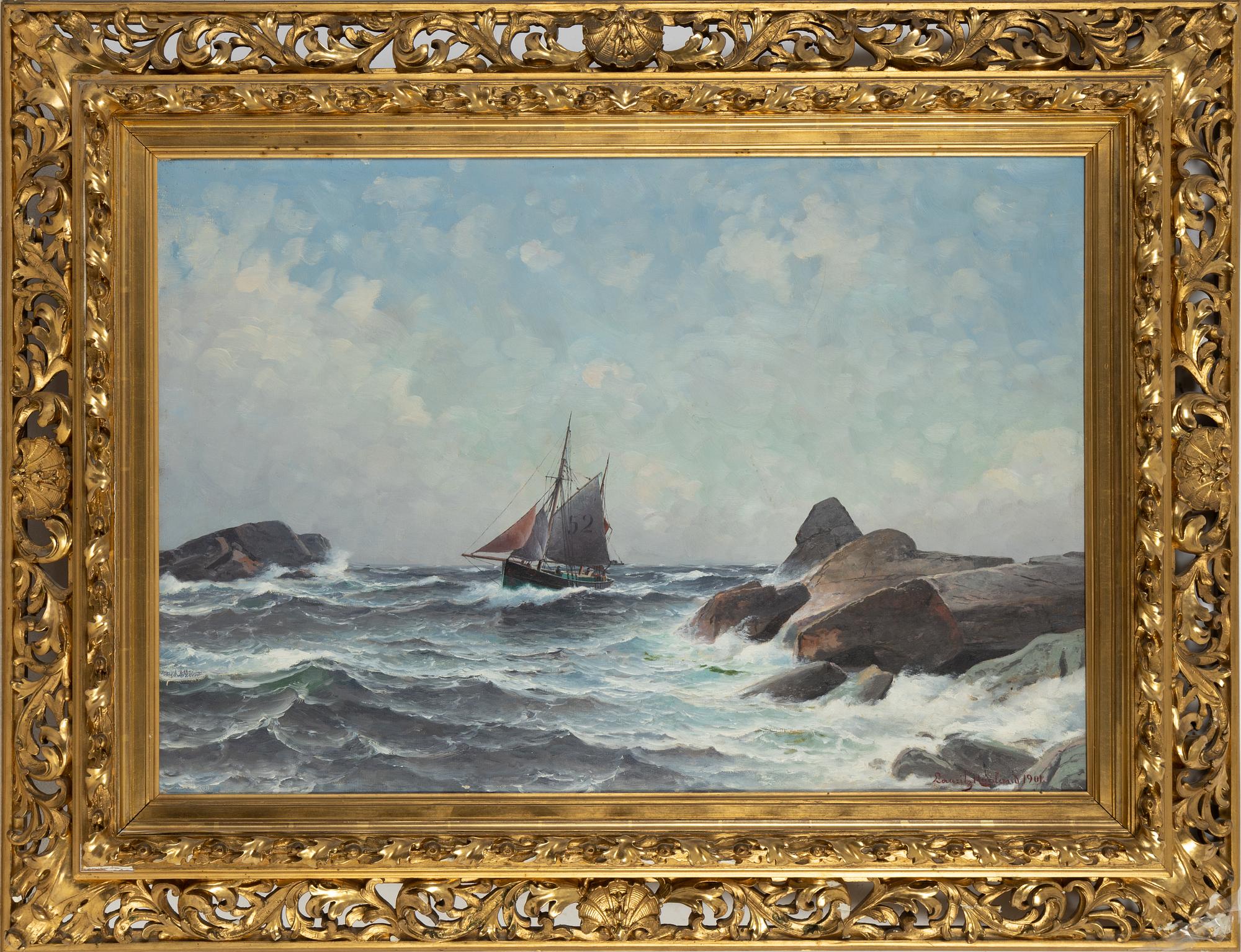 Lauritz Haaland, oil on canvas, signed and dated 1901.