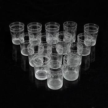 A set of 15 Empire water glasses, 19th Century.