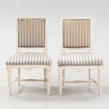 A pair of Gustavian chairs, late 18th Century.