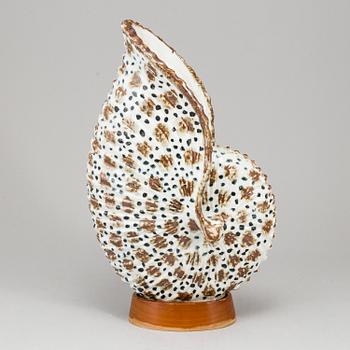 Gunnar Nylund, skulptur, "Gondol-snäcka", Rörstrand 1940-50-tal.