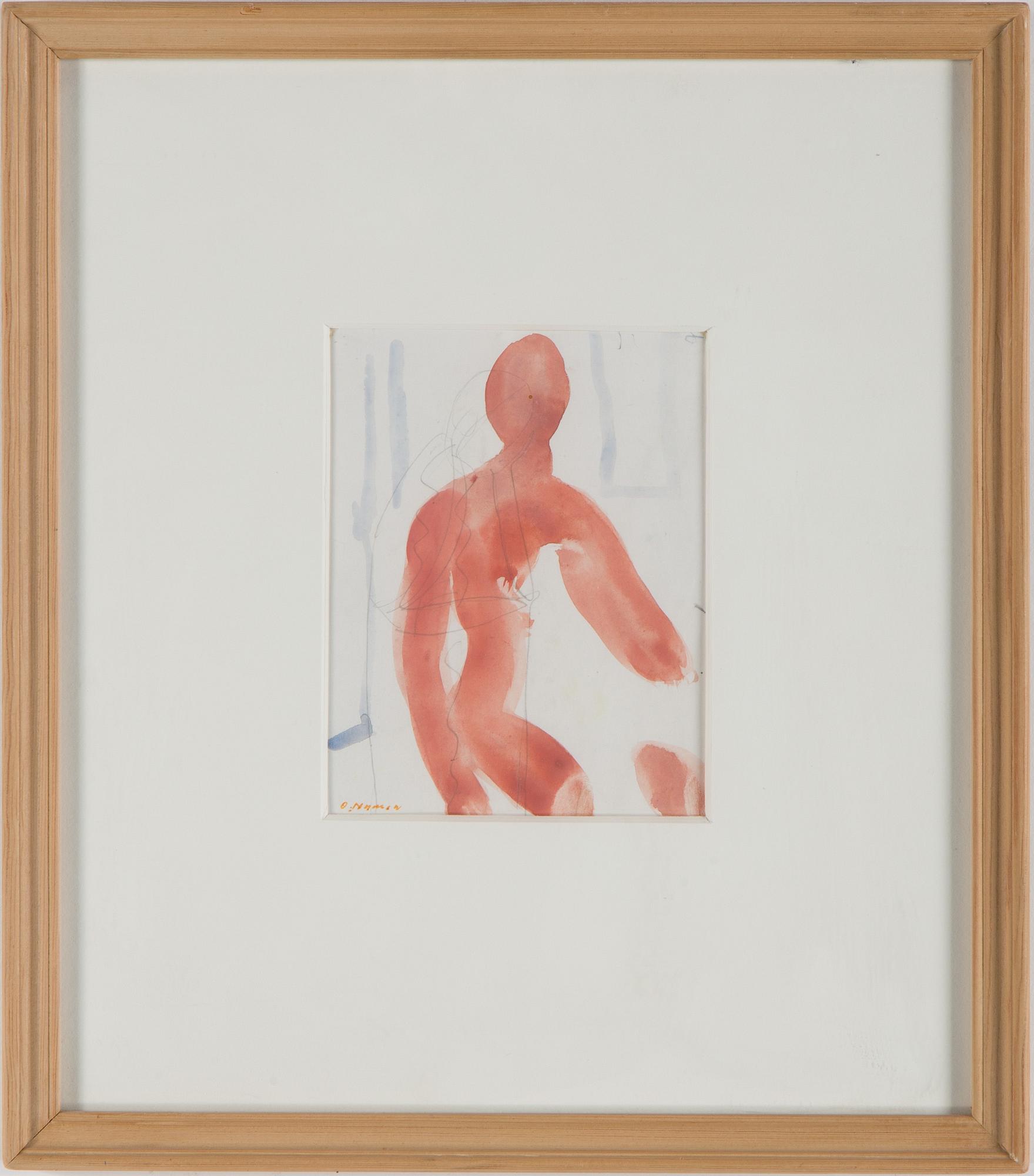 OLLE NYMAN, 3 pcs, mixed media on paper/plastic foil, signed.