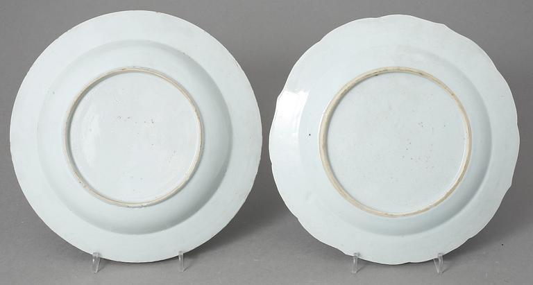 TALLRIKAR, 2st, porslin, Kina, 1700-tal.