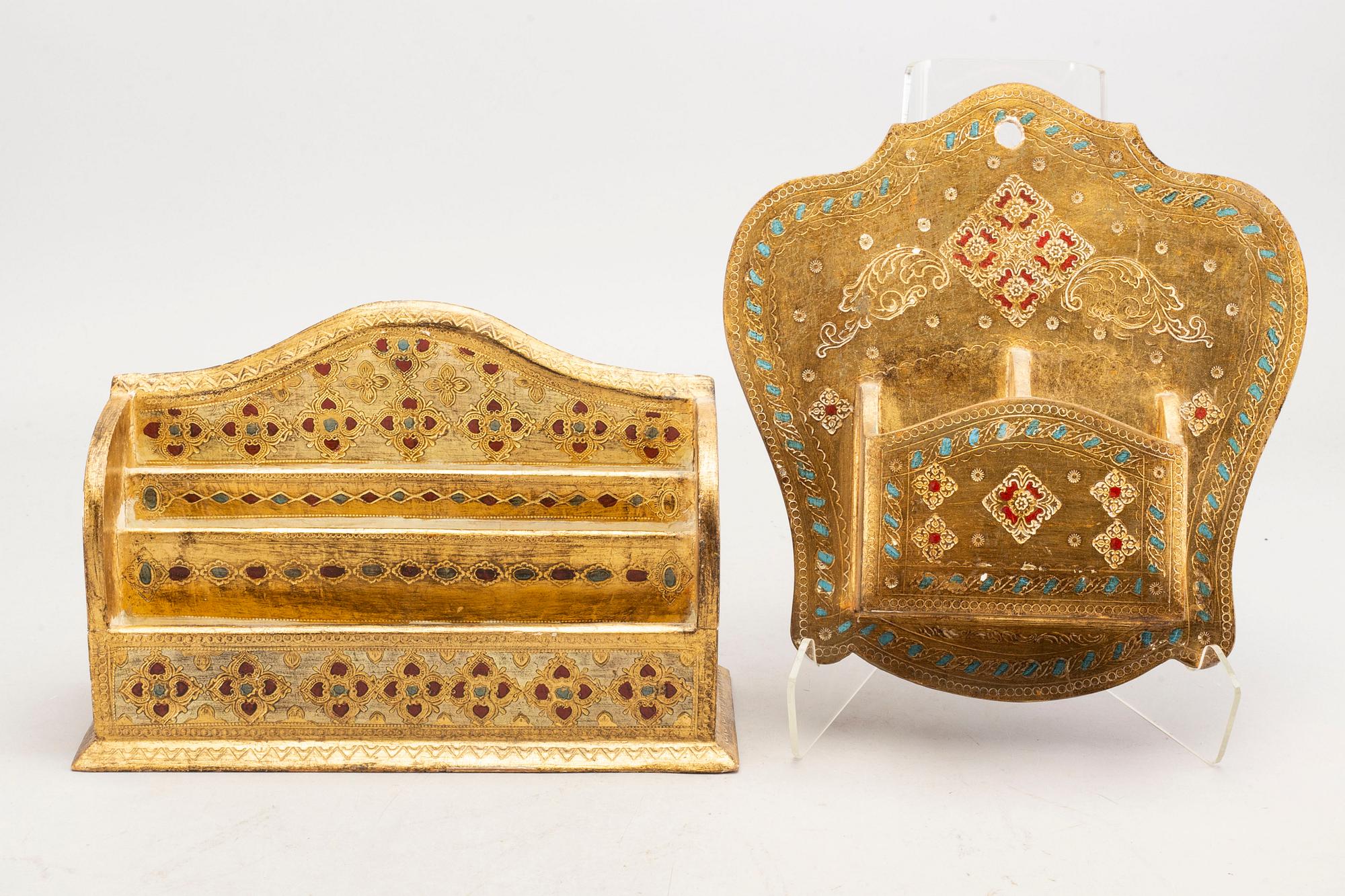Seven mid 20th century wood items from Paolet, Firenze Italy.