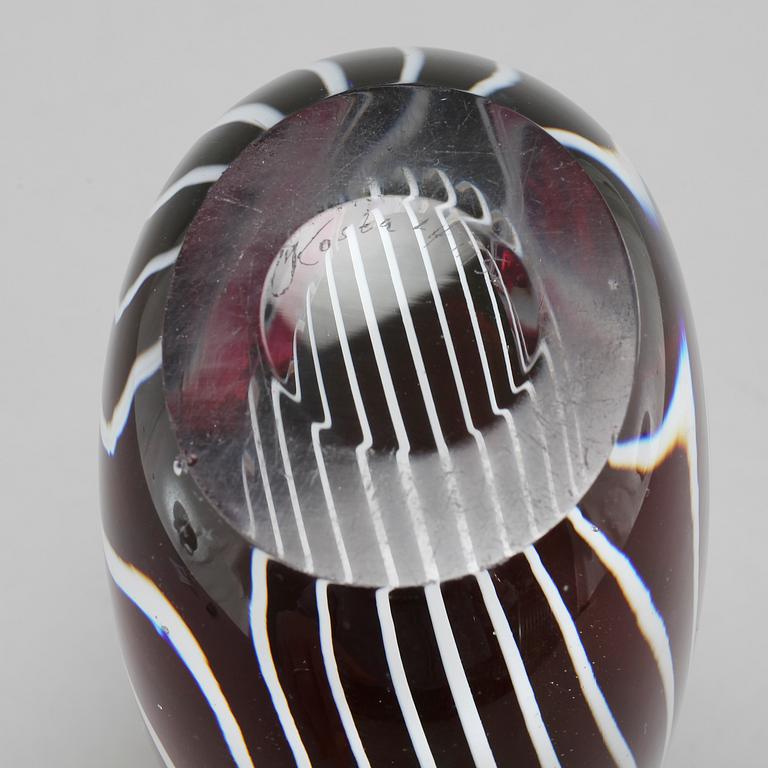 A mid 20th century "Zebra" vase, designed by Vicke Lindstrand for Kosta.