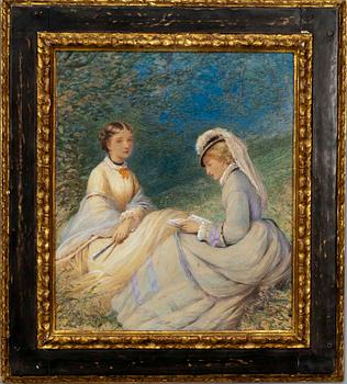 TUNTEMATON/OKÄND/ UNKNOWN, gouache, sign. 1828, England.