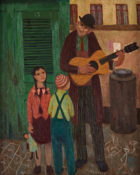 558. Pelle Åberg, Musician with children.