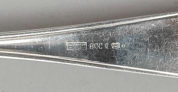 BESTICK, 12 st, låghaltigt silver, Tyskland, 1900-tal.  tot Vikt ca 1274 gram.