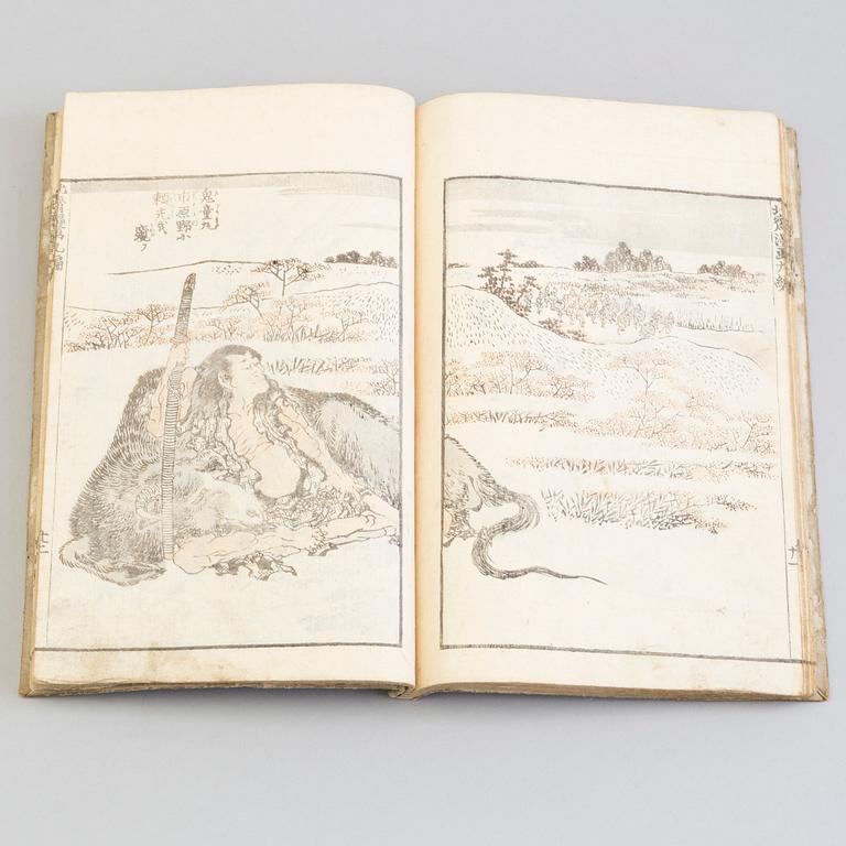 Four Japanese woodblock printed books, 19th century.