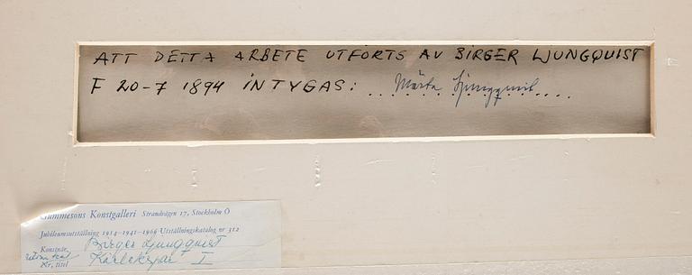 BIRGER LJUNGQUIST, gouache och krita på papper, osignerad.