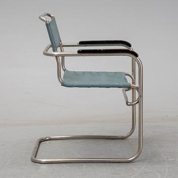 A tubular steel armchair, 1930's.