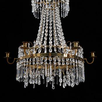 A Gustavian style chandelier, 19th Century.