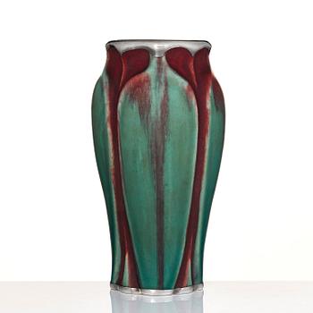 Eugene Baudin, an Art Nouveau glazed ceramic vase, France.