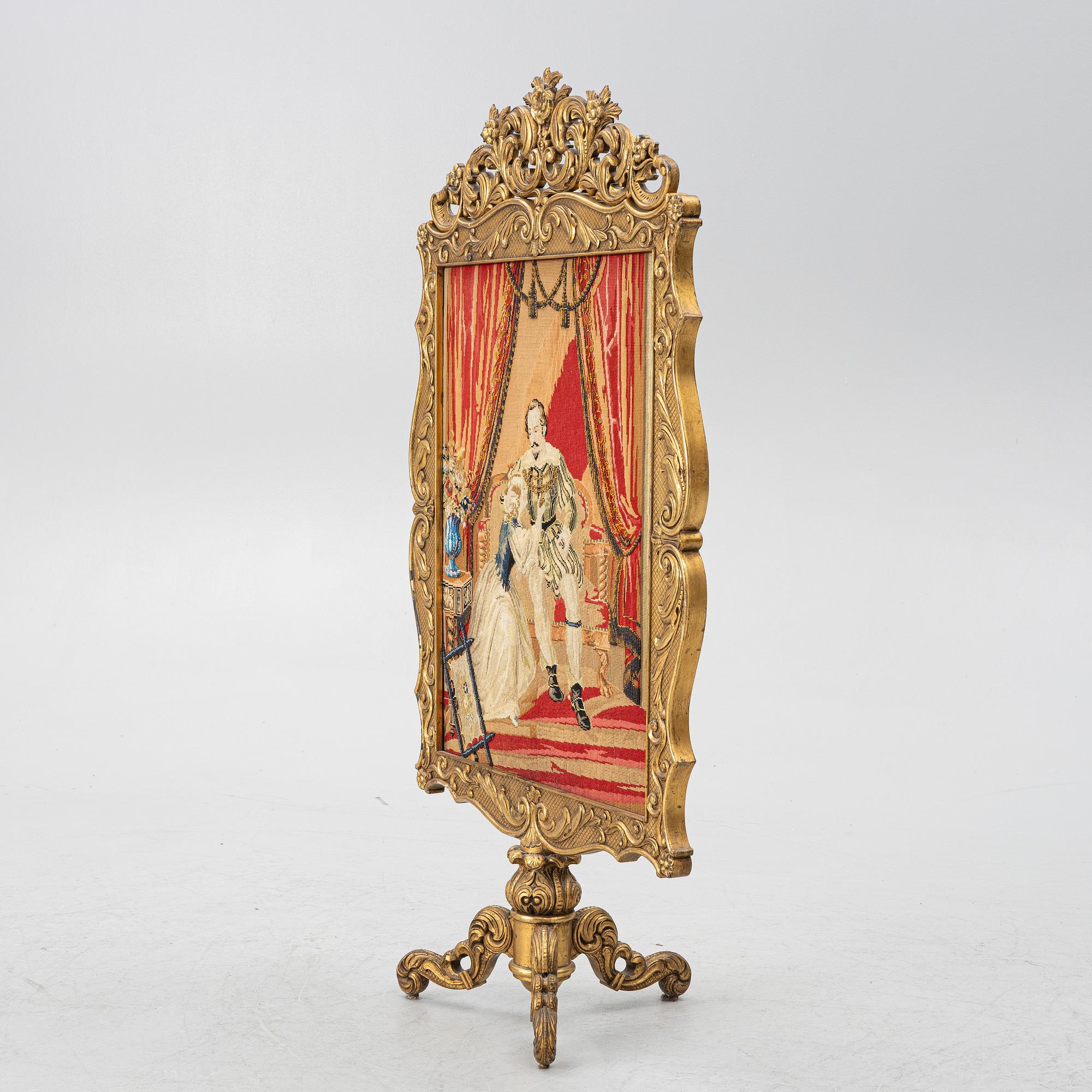 Brass shade, Rococo style, late 19th century.