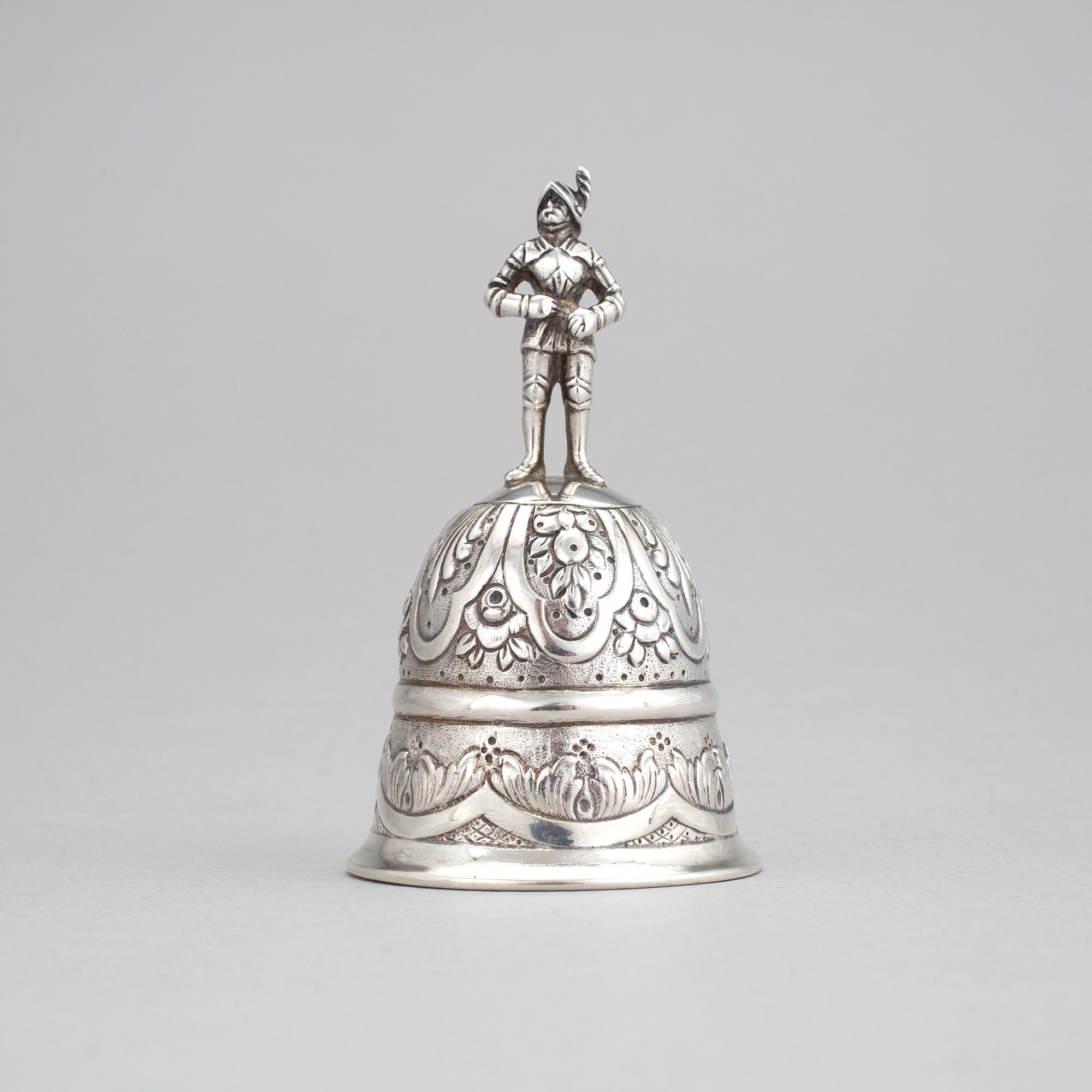 A German silver bell, circa 1900. Weight 95 grams.