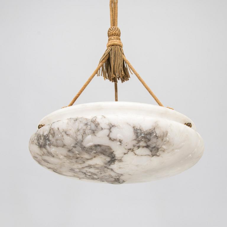 An alabaster ceiling lamp, 1920s.