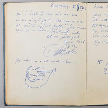 Four guest books with autographs, Ålberga motell 1957-1967.