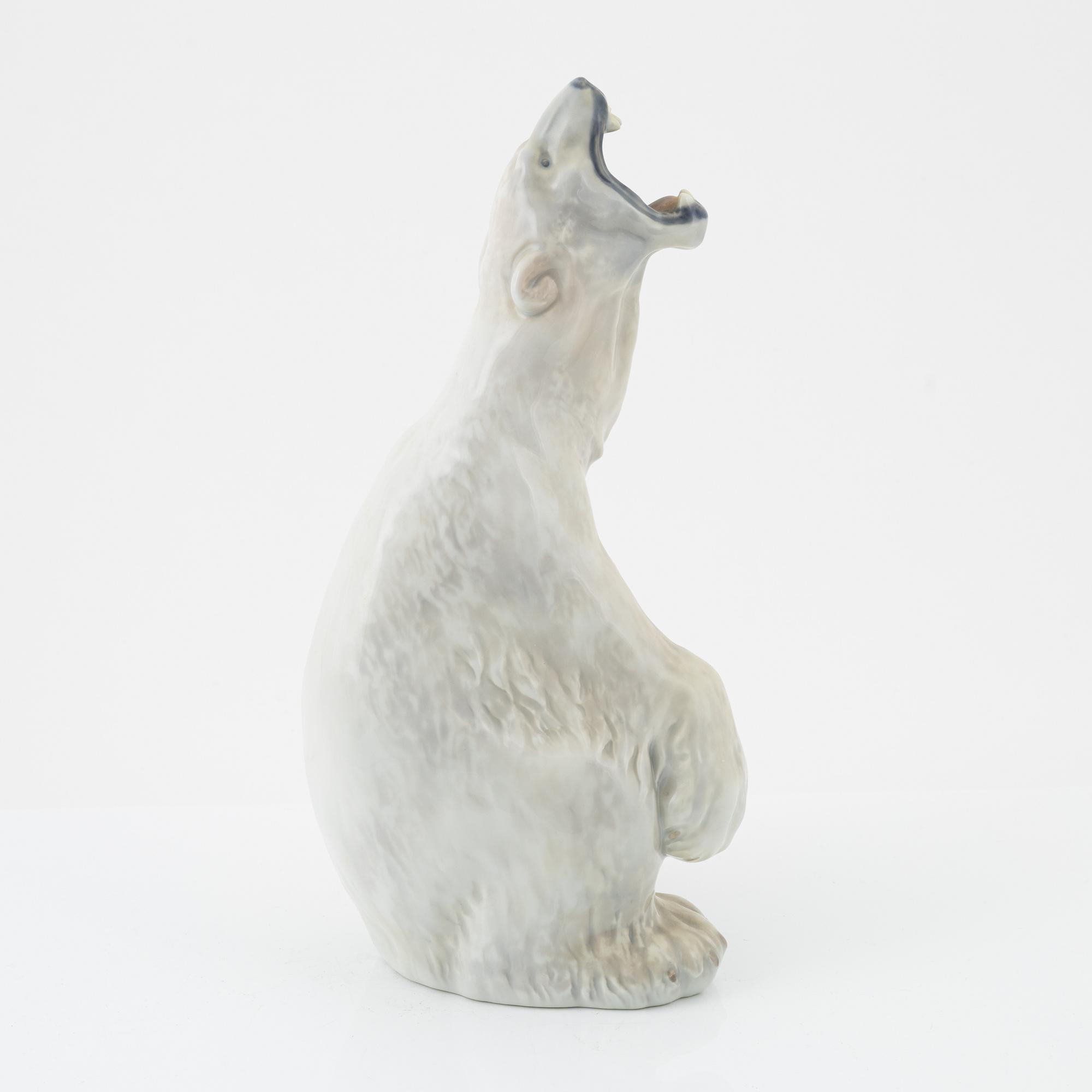 Carl Frederik Liisberg, a polar bear porcelain figurine, Royal Copenhagen, Denmark, 1965.
