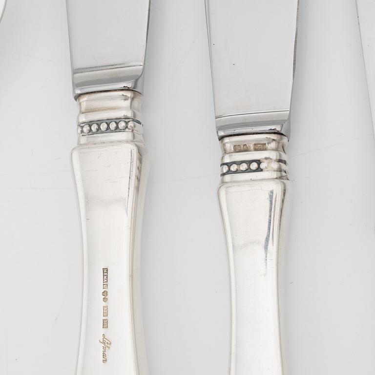 Eric Löfman, a silver cutlery, model 'Uppsala', Mema, Lidköping, some 1978 (84 pieces).