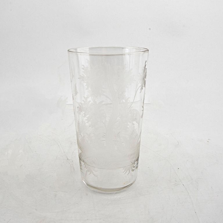 A set of six + three glass around 1900.