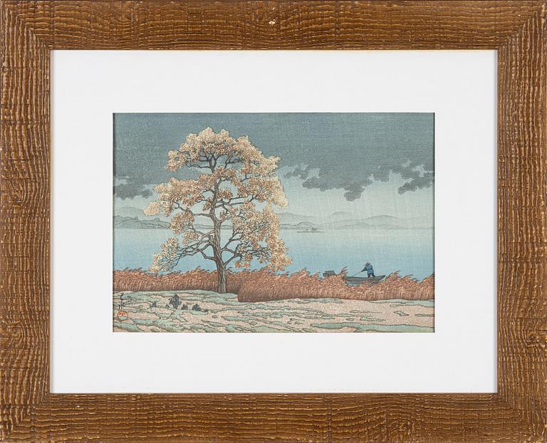 Kawase Bunjiro Hasui, after, a colour woodblock print, Japan, second half of the 20th century.