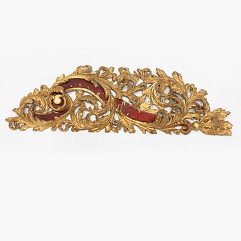 Dekorelement, rokokostil, omkring år 1900.