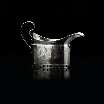 GRÄDDKANNA, silver, Nils Petter Sunding, Sundsvall, 1816, sannolikt i faderns verkstad. Vikt ca 93g.